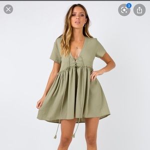 Princess Polly maritimo dress olive